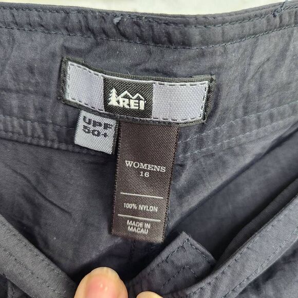 REI Women's Gray UPF 50+ Drawstring Nylon Wide-Leg Hiking Pants Size 16 - Picture 11 of 12
